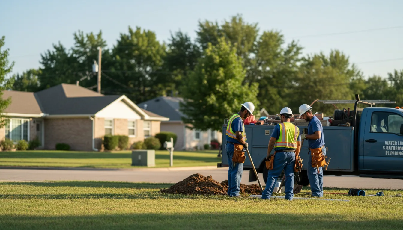 Residential water line and bathroom plumbing service in Decker, IN